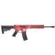 BM-22LR Forged Rifle 16" Barrel Adjustable Standard Stock 10" U-LOK Rail with A2 Flash Hider -Cerakote Crimson Red