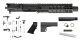 Completed upper in 9mm 9.5" Barrel Cerakote Armor Black KAK M2 Blade 8" Rail With Mini Can and Lower Parts Kit 