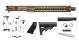 Completed upper in 9mm 16" Barrel Cerakote Midnight Bronze Adjustable Standard Stock 15" Rail With Mini Can and Lower Parts Kit 