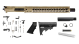 Completed upper in 9mm 16" Barrel Cerakote FDE Adjustable Standard Stock 15" Rail With Mini Can and Lower Parts Kit 