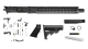 Completed upper in 9mm 16" Barrel Cerakote Armor Black Adjustable Standard Stock 15" Rail With Mini Can and Lower Parts Kit 