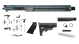 Completed upper in 9mm 16" Barrel Cerakote Titanium Blue Adjustable Standard Stock 15" Rail With Mini Can and Lower Parts Kit 