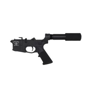 BLEM Complete Lower Forged Receiver 9mm Armor Black with Padded Buffer Tube